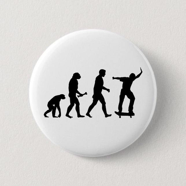 Skateboard Evolution 2 Inch Round Button (Front)
