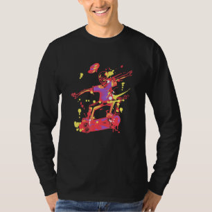 Skateboard Extreme Sport Skaters Skull Skeleton T-Shirt