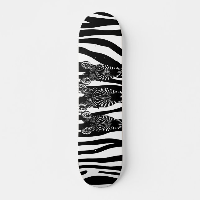 Skateboard Fabuleux troupeau de zèbres sur Zèbre Imprimer (Devant)