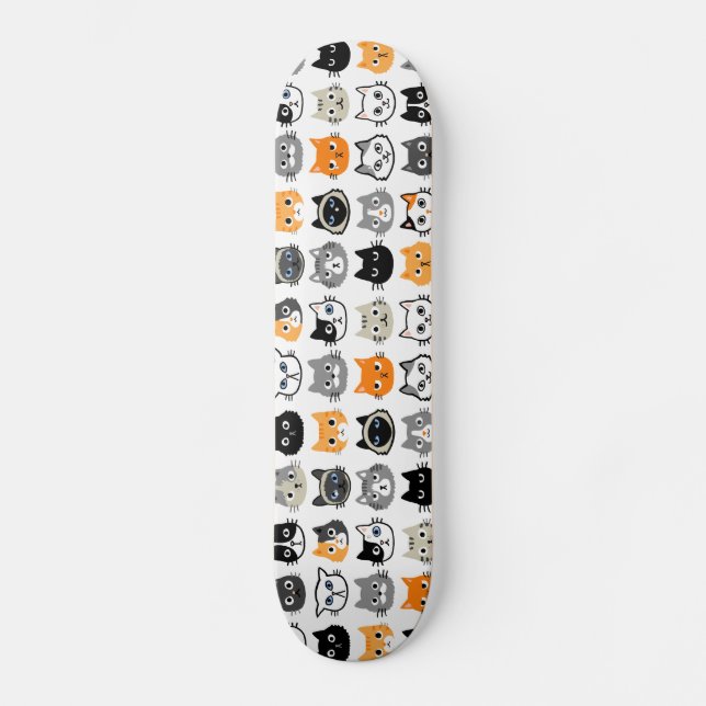 Skateboard Faces de chat | Chats mignons, amusants et ennuyeu (Recto)