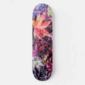 Skateboard Fallen Maple Leaves in Water Abstract Planner
