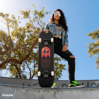 Skateboard fan art Pac-Man fantôme rouge noir