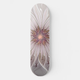 Skateboard Fantaisie florale, fleur pastel moderne abstraite