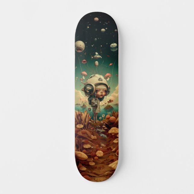 Skateboard Fantasy wall art skateboard.  (Recto)