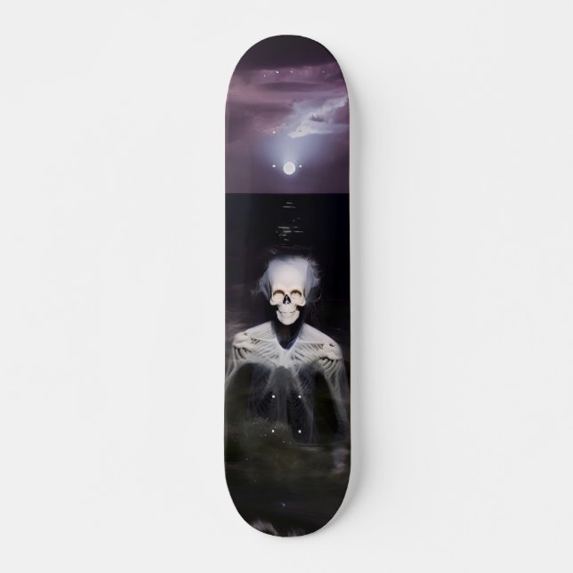 Skateboard Fantôme en mer - Peinture à l'huile (Devant)