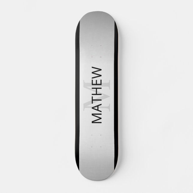 Skateboard Faux Contemporain Silver Ombre Grandes Tailles & N (Recto)