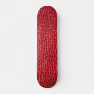 Skateboard Faux rouge alligator cuir