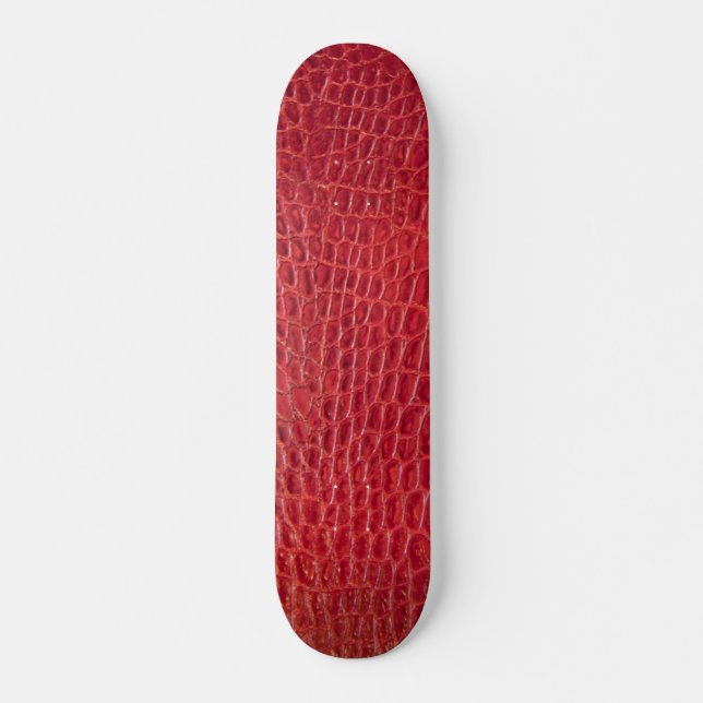 Skateboard Faux rouge alligator cuir (Devant)