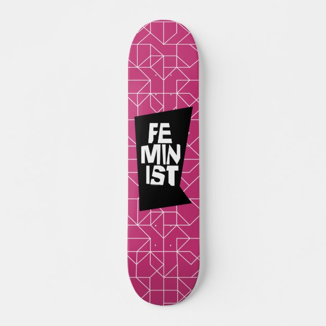 Skateboard Femme égale imitation de fille féminine féministe (Devant)