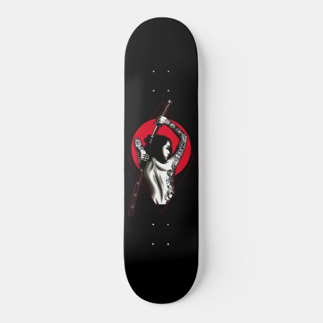 Skateboard Femme japonaise Warrior (Recto)