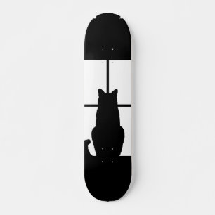 Skateboard Fenêtre Chat noir Cliquez pour Customiser une déco