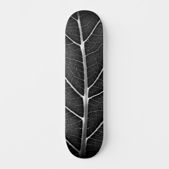 Skateboard Fermeture de la feuille brillante noire et blanche (Recto)