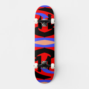 Skateboard Festive Red Amérindien et mélange d'art japonais