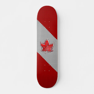 Skateboard Feuille d'érable rouge canadienne en fibre de carb