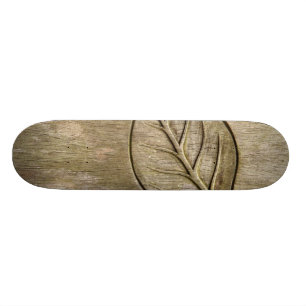 Skateboard Feuille gravée
