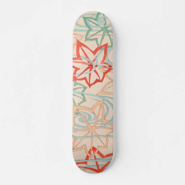 Skateboard Feuilles Abstraits Imprimer Vintage Motif japonais (Devant)