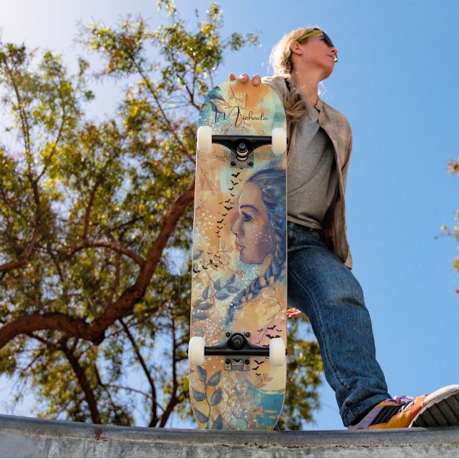 Skateboard Feuilles Automne Ethérées Personnalisées Planche D (Custom Ethereal Autumn Leaves Skateboard Deck )