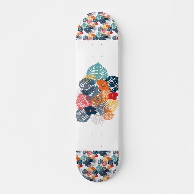 Skateboard Feuilles tropicaux (Devant)