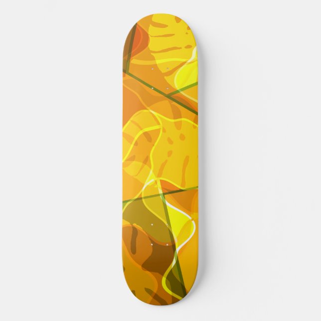 SKATEBOARD FEUILLES TROPICAUX ABSTRAITS (Recto)