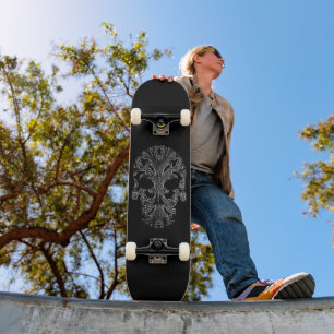 Skateboard Filigree Goth Day of the Dead  Skull
