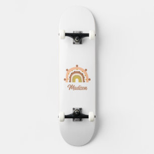 Skateboard Fille Boho Rainbow Pastel Muted Rose Personnalisé