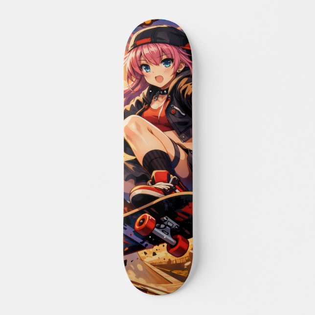 Skateboard Fille corbeau  (Devant)
