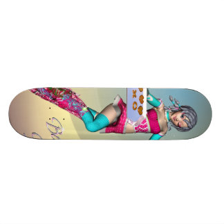 Skateboard Fille d'Anime avec la planche à roulettes de
