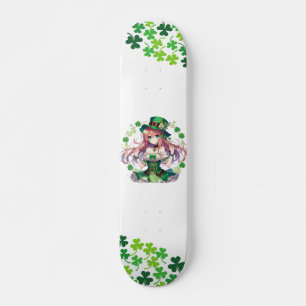 Skateboard Fille d'anime de la Saint Patrick's Day