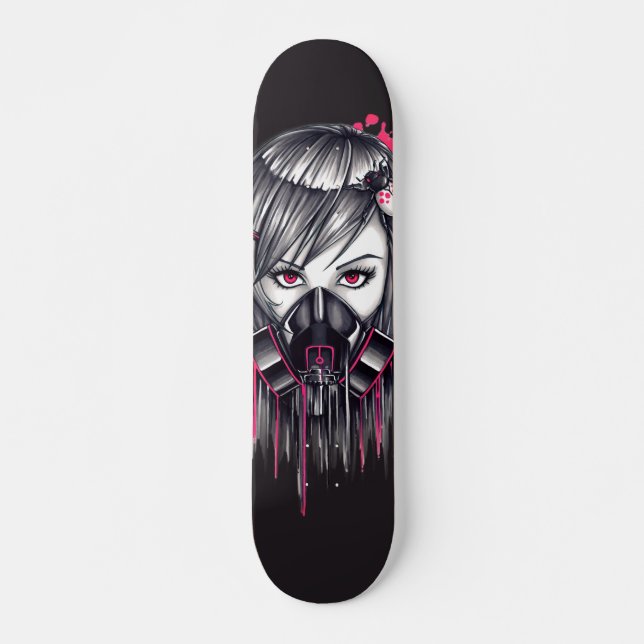 Skateboard Fille de masques de gaz de néon (Devant)