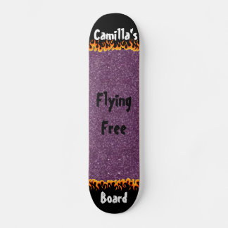 Skateboard Fille de Parties scintillant simulée violet brilla