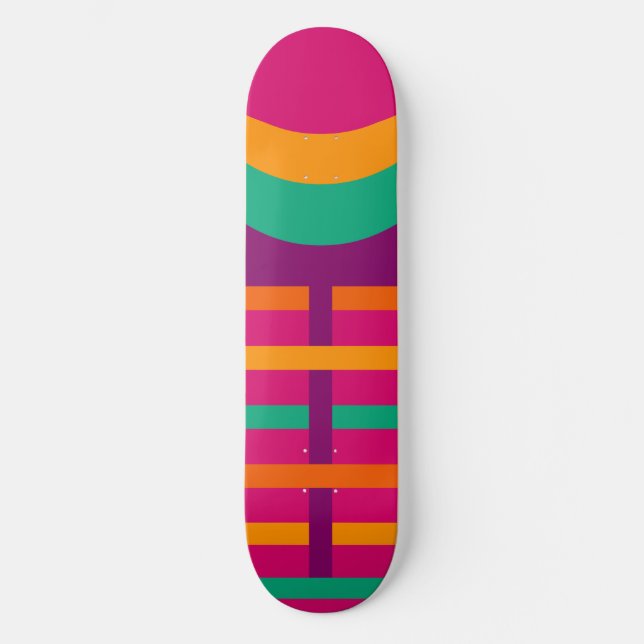 Skateboard Fille Motif géométrique coloré (Recto)