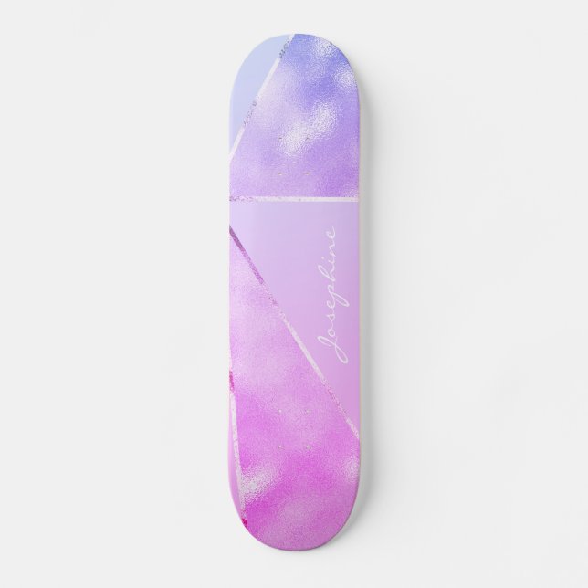 Skateboard Fille parties scintillant rose moderne nom cool pe (Recto)