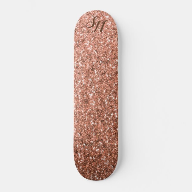 Skateboard Fille Rose or Parties scintillant Éperche personna (Recto)
