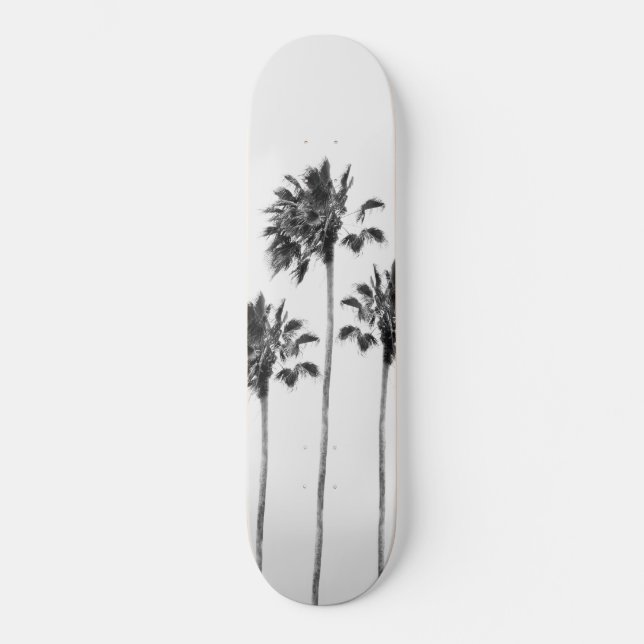 Skateboard Finesse trio des palmes noires et blanches #1 #tro (Recto)