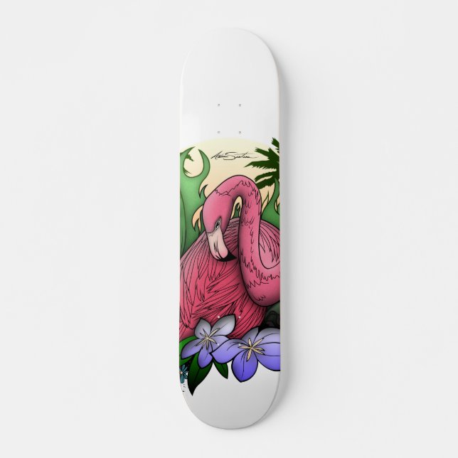 Skateboard Flamant rose (Devant)