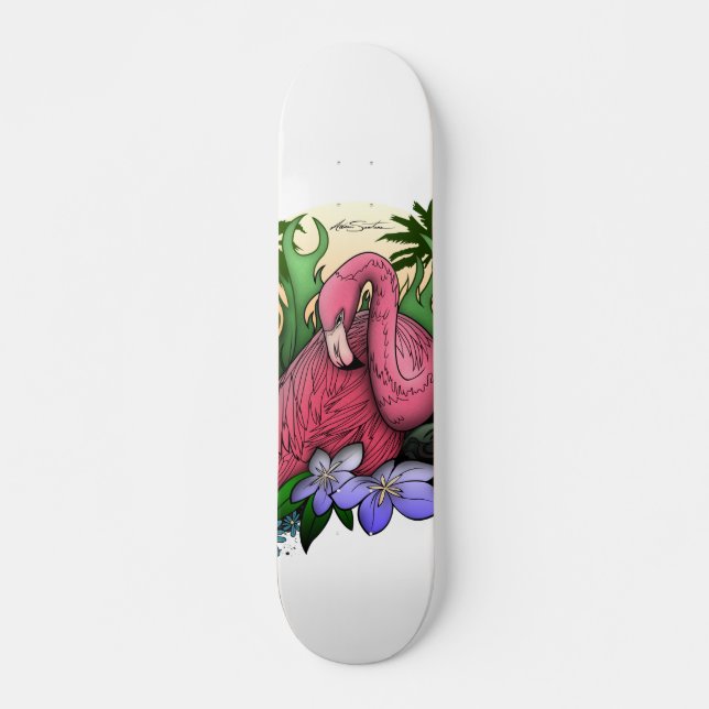 Skateboard Flamant rose (Devant)