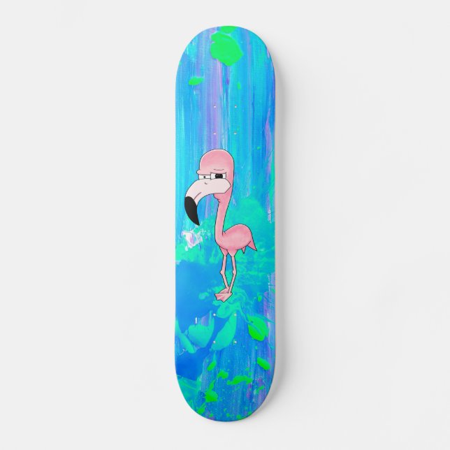 Skateboard Flamant rose (Recto)