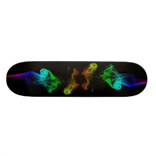 Skateboard Flamme d'arc-en-ciel