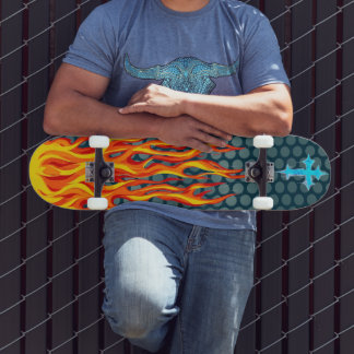 Skateboard Flammes croisées
