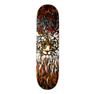 Skateboard Flammes de tigre