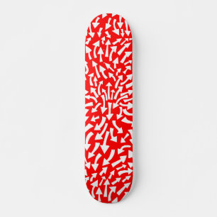 Skateboard Flèches - Blanc sur rouge (Flashback les années 70