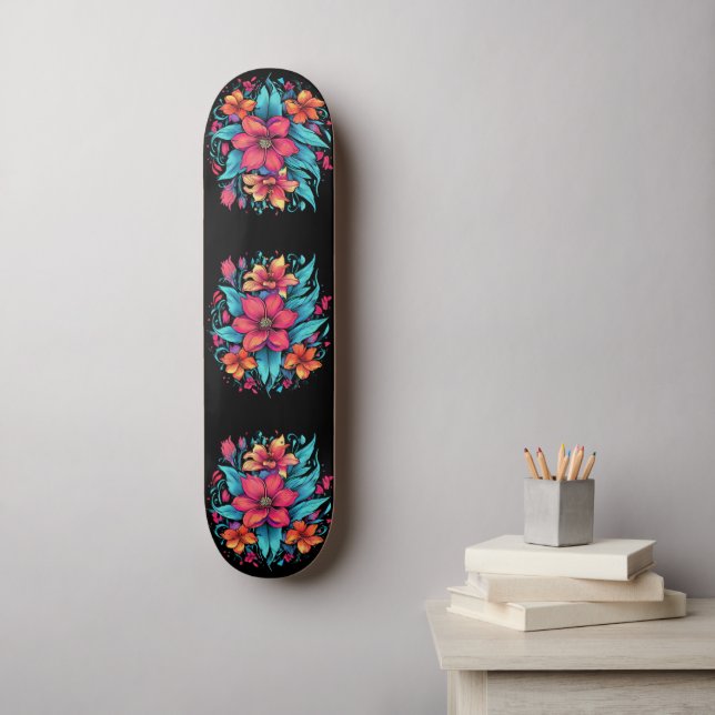 Skateboard Fleur (Art mural)