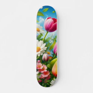 Skateboard Fleur colorée/planche à roulettes