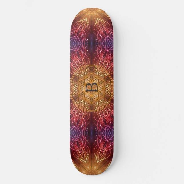 Skateboard Fleur de la vie / Fractal Personnalisé Spirituel (Recto)
