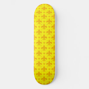 Skateboard Fleur de lis Motif jaune