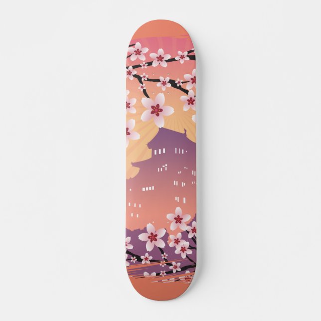 Skateboard Fleur de pêcher (Devant)