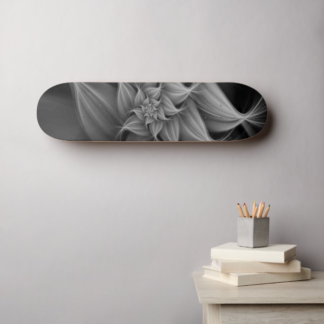 Skateboard Fleur Gris Awesome Fractale (Art mural (Horz))