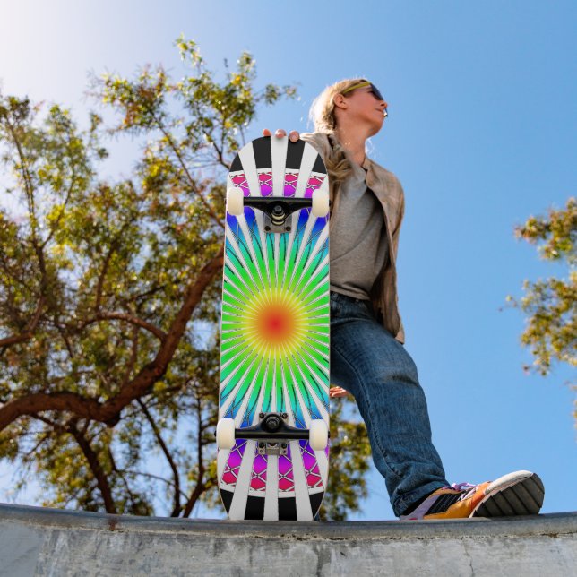 Skateboard Fleur hypnotique (Extérieur 1)