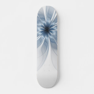 Skateboard Fleur imaginaire fractale bleue douce et tendresse