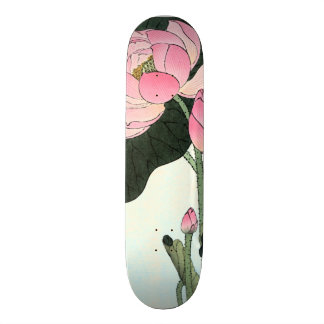 Skateboard Fleur japonaise vintage des beaux-arts | Lotus